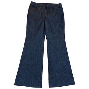 Talbots Womens Heritage Jeans 10P/30 Flared Casual Retro Blue Denim Dark Wash